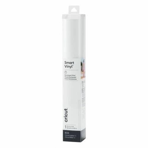 Värmeöverförings vinylrulle - Cricut - Smart Vinyl Permanent - Vit - 33cm x 0.9m - Blank