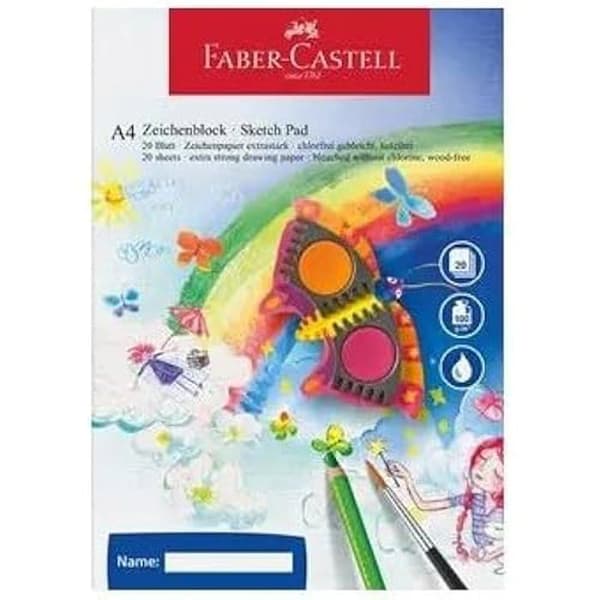 Ritpapper A4 - FABER-CASTELL - 20 ark - Vit färg - Blandat