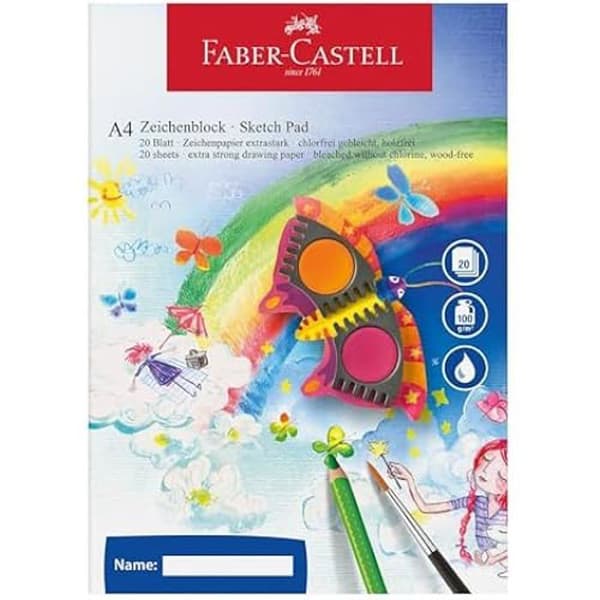 Ritpapper A4 - FABER-CASTELL - 20 ark - Vit färg - Blandat