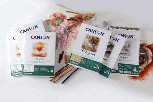 Canson - 400060608 - "C" a Grain - Pad 30 ark skisspapper - Finkornig - A5 - 125g/m - Naturvit