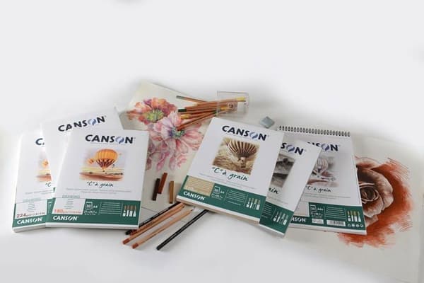 Canson - 400060608 - "C" a Grain - Pad 30 ark skisspapper - Finkornig - A5 - 125g/m - Naturvit
