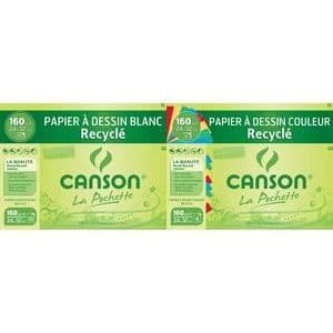Ritpapper och teckning - Canson - A3 - 160 g/m2 - 100% återvunnen - Lätt strukturerad