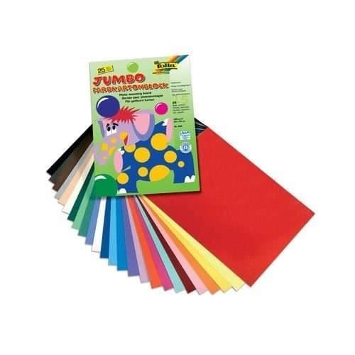 JUMBO FOLIA fotomontage kartongblock - 25 ark 24*34 cm - 25 färger - 300 g/m²