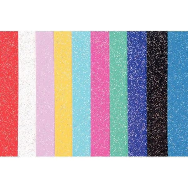 Glitterpapper - Okänd märke - 23x33cm - 70g - Förpackning med 10 ark