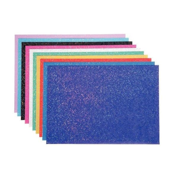 Glitterpapper - Okänd märke - 23x33cm - 70g - Förpackning med 10 ark