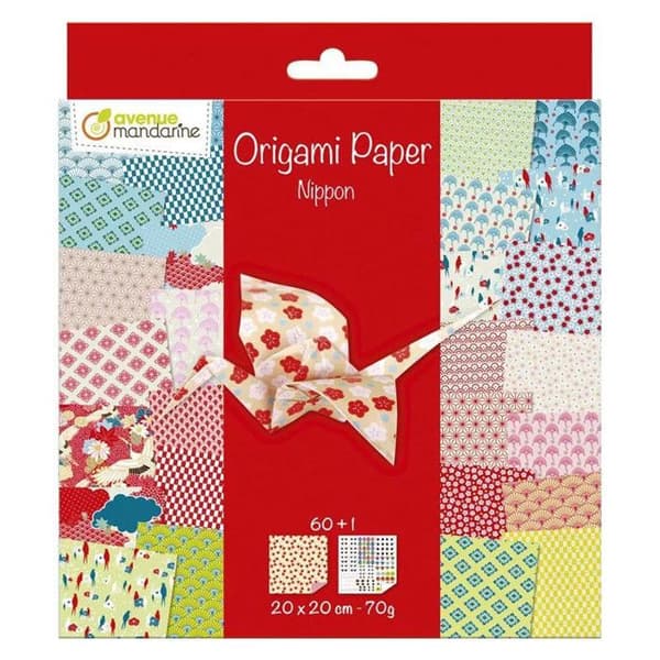 Origami-kit - AVENUE MANDARINE - 20 x 20 cm - 60 ark - Japan-tema
