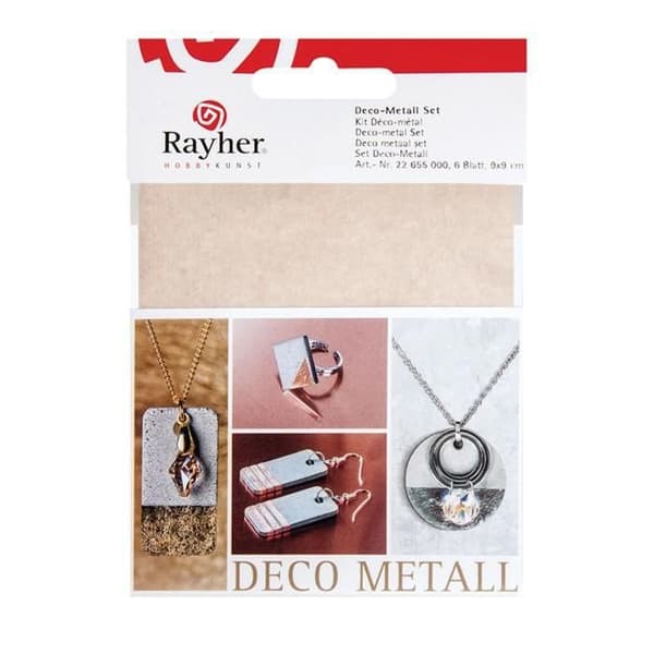 6 metallark 9 x 9 cm - guld, koppar och silver