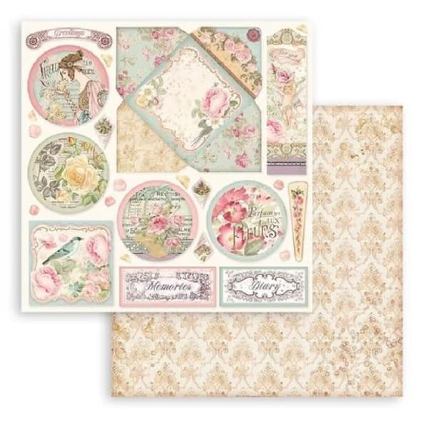 Scrapbookingpapper - STAMPERIA - Rose Parfym - 20,3x20,3 cm