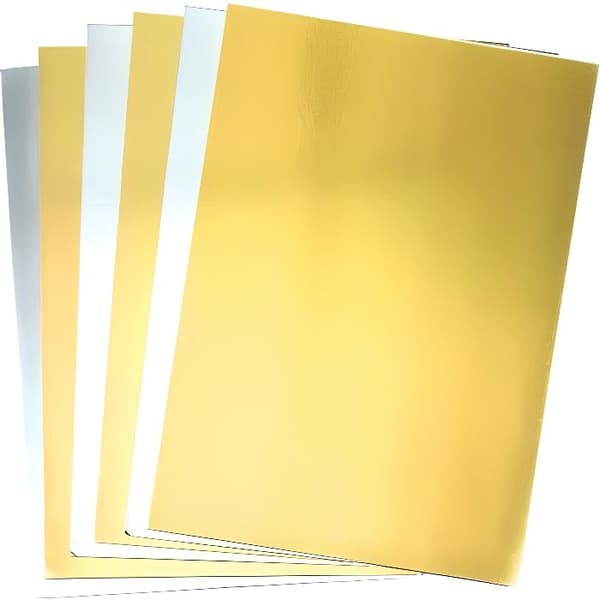 A4 ark av guld och silver kartong med metalleffekt - Hantverkstillbehör (paket med 20).