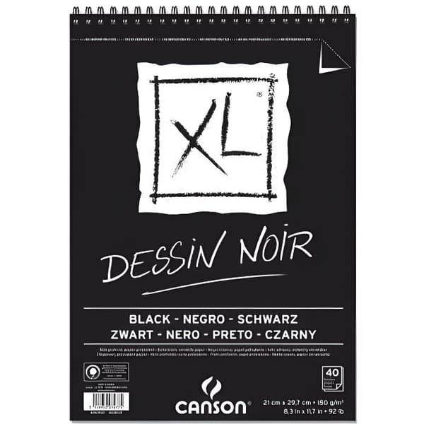 Spiral Album - CANSON - XL® Ritning A4 - 40 ark - 150 g - Svart