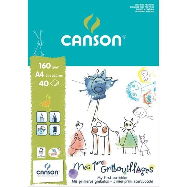 CANSON ritpappersblock My 1st Scribbles 40 A4-ark - 160 g