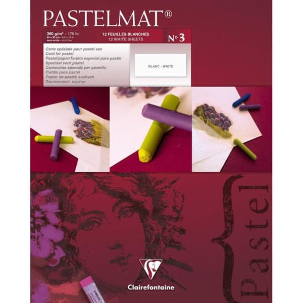 Papier - Clairefontaine - Pastelmat - Vit - 360g - 24x30cm - 12 ark