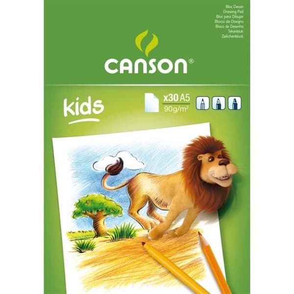 CANSON Block 30 Ritblad 5 år+ Vit A5 90g
