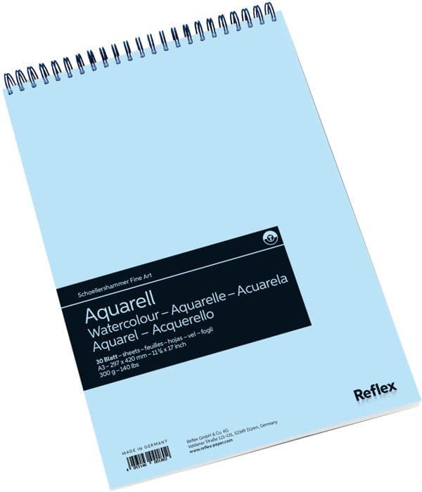 Schoellershammer - VF5004059 - Akvarellpapper, A3, 300g/m2, Spiraldyna 30 ark Vit 21 x 29,7 cm
