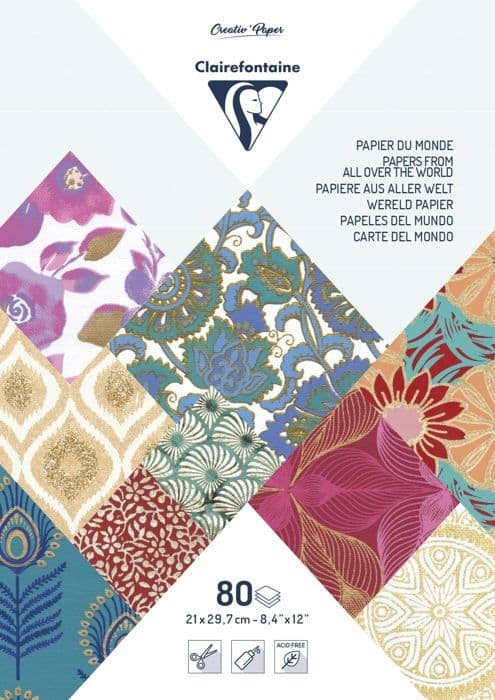Kreativt papper - akvarell - banan - hampa - från hela världen - handgjort - foscari Clairefontaine - 95218C