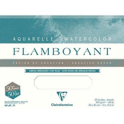 Clairefontaine Flamboyant Bloc klistrad 4 sidor 20 ark 24 x 32 cm 300 g - 975064C