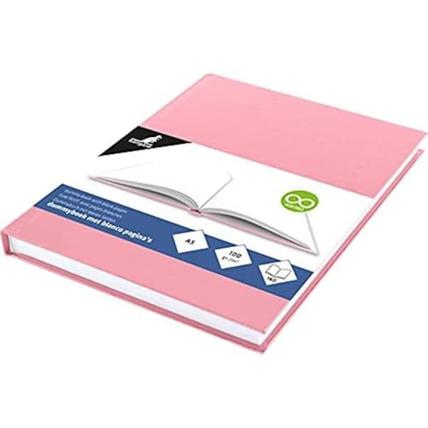 Skissblock - KANGARO - K-5353 - A5 oskriven - Hårda omslag rosa pastell - 80 ark 100g