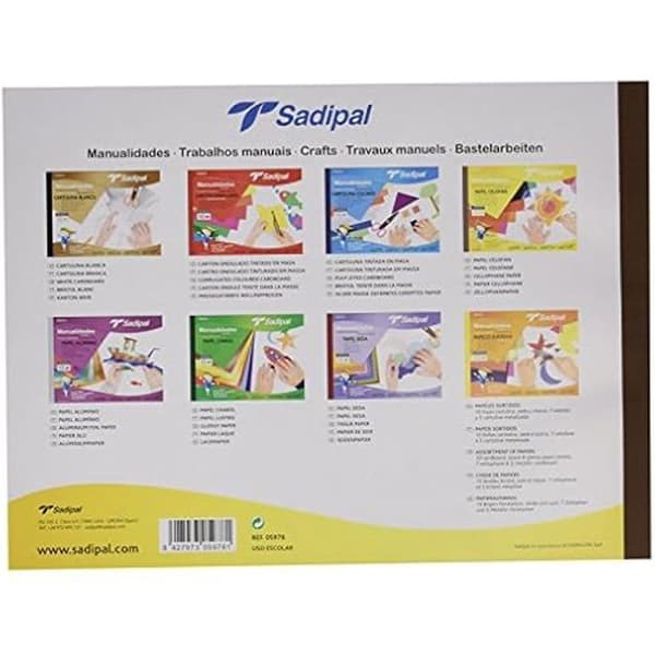 Manuell arbetsblock - SADIPAL - 5978 - 10 ark - Cellofanpapper - Assorterande färger