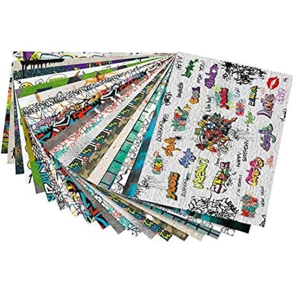 Mönsterpapper - FOLIA - Graffiti-block - 20 assorterade ark - 270 g/m² - 24 x 34 cm