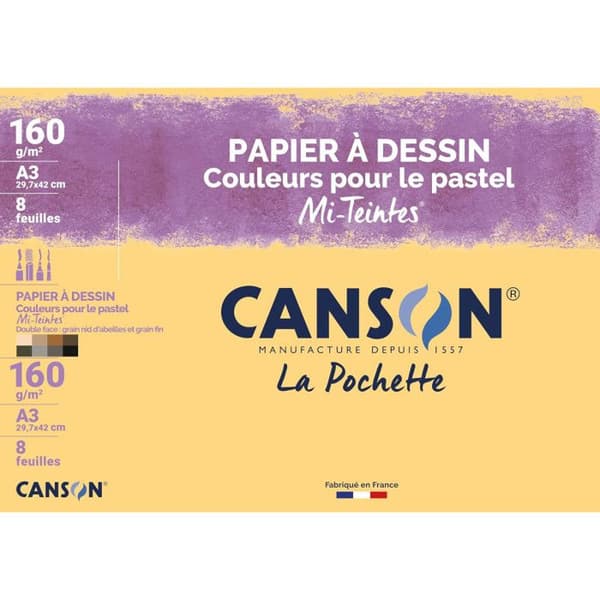 Ritpapper - CANSON - Mi-Teintes - A3 - 8 ark - 160 g/m2