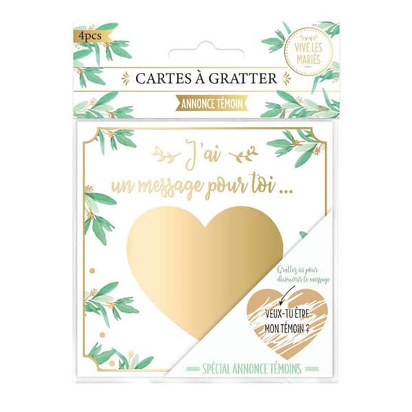 Skrapkort - Meddelande T witness - Paket med 4 - 10.5x10.5cm - Papper - Blandat