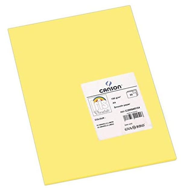 Canson ritpapper - 200040154 - Iris Vivaldi - Förpackning med 50 ark A4 färgpapper - 185g/m - Halmgul