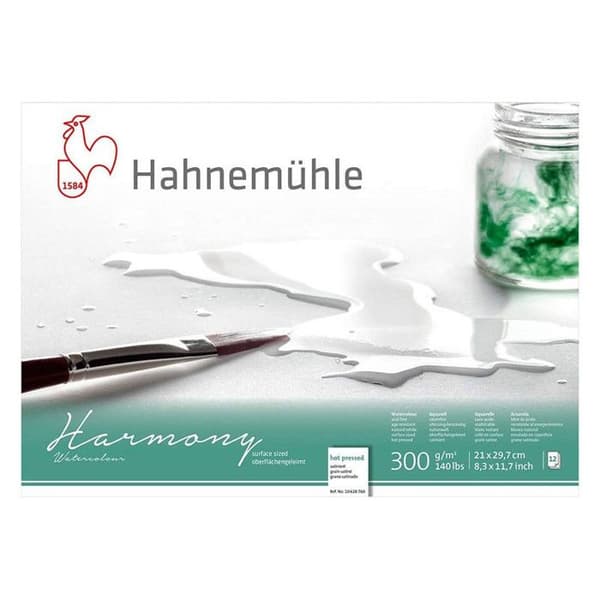 Akvarellblock - Hahnemühle - Harmony - 300g/m2 - 12 ark - Satinstruktur A4