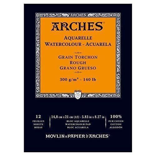 Arches Akvarell block kornduk A5 300 g 12 sidor Naturvit - 1795100