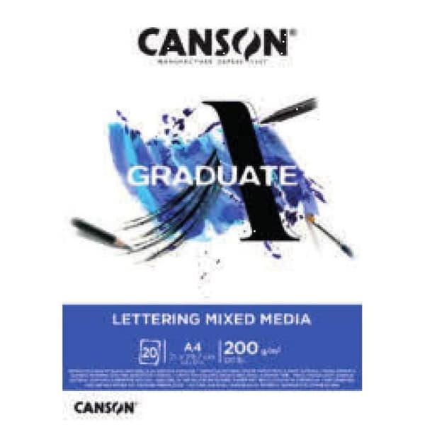 Pad 'Graduate Lettering Mixed Media' 20 ark A4-storlek från Canson