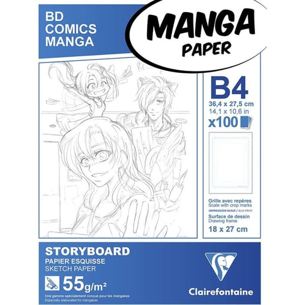 Manga bloc Storyboard - G.S. - B4 - 100F - 55g - Vit