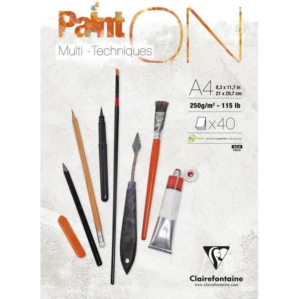 CLAIRE FONTAINE Paint'On Block A4 40F Limmad 250g