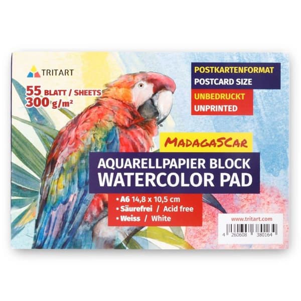 Kreativt papper - akvarell - banan - hampa - från hela världen - handgjort - foscari Tritart - TT22 Aquarellblock A6