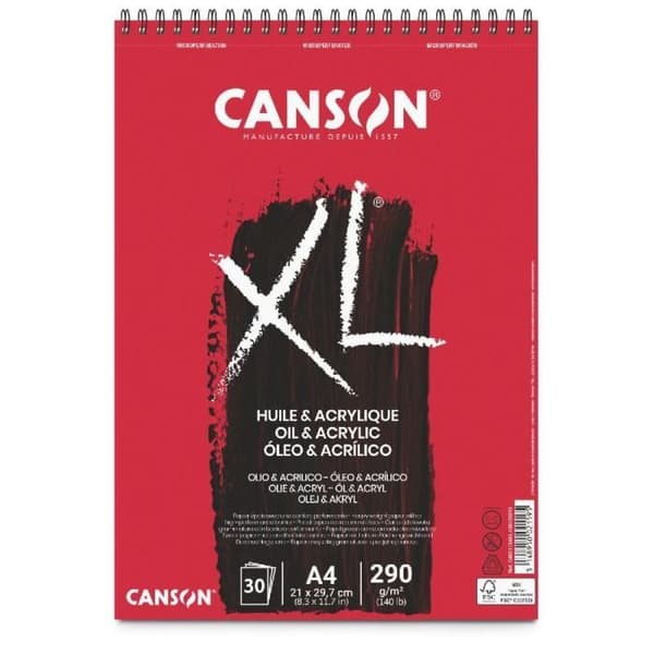 Bloc 'XL Olja och Akryl' - CANSON - 30 ark format A4 - Papper för oljemålning