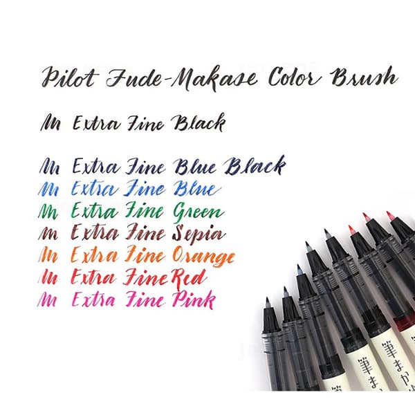Fineliner PILOT Brush pen svart 5st
