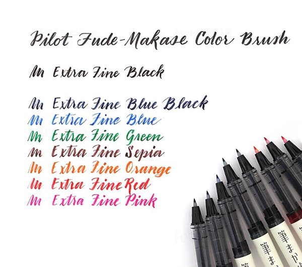 Fineliner PILOT Brush pen blå 5st