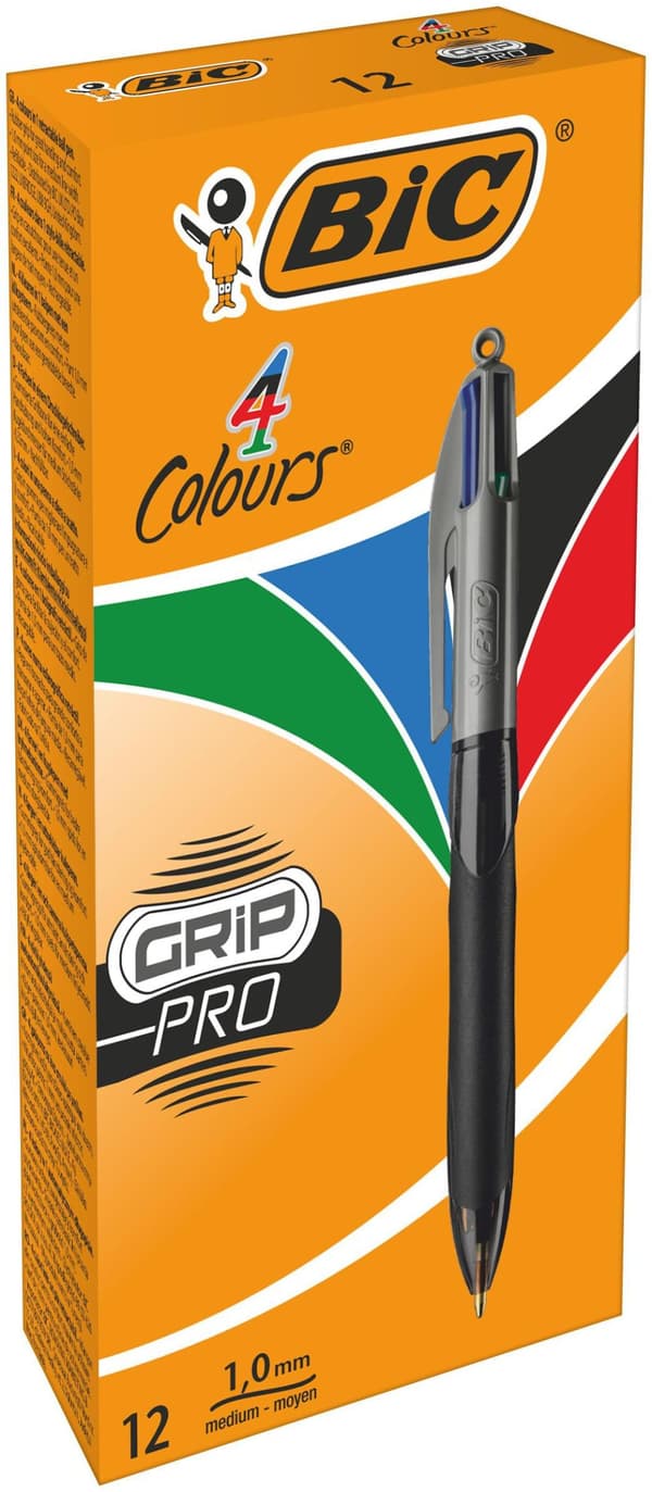 Kulpenna BIC 4 Colours Grip Pro 1mm 12st