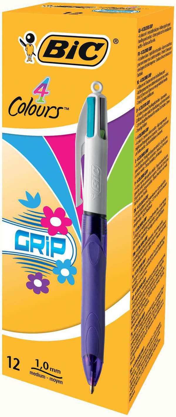 Kulpenna BIC 4 Colours Grip Fashion 1mm 12st