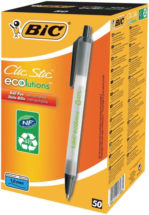 Kulpenna BIC ECOlutions Clic Stic 1,0 sv 50st
