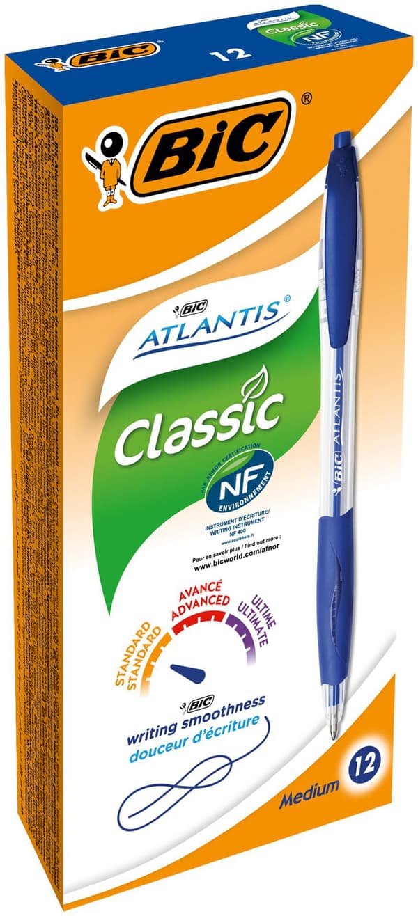 Kulpenna BIC Atlantis Classic 1,0 blå 12st