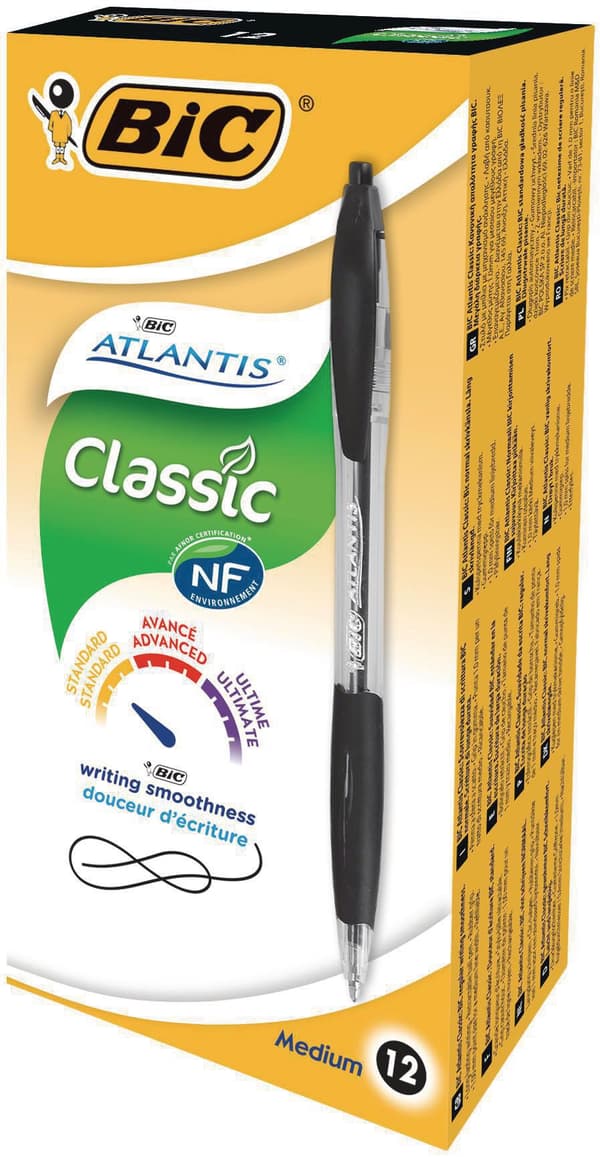 Kulpenna BIC Atlantis Classic 1,0 svart 12st