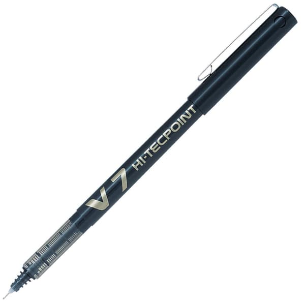 Bläckkulpenna PILOT Hi-Tec V7 0,7 svart 12st