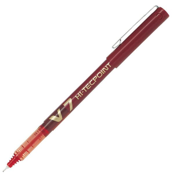 Bläckkulpenna PILOT Hi-Tec V7 0,7 röd 12st