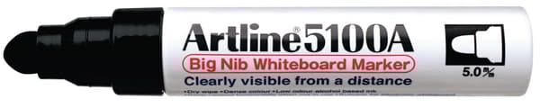 Whiteboardpenna ARTLINE 5100A rund svart 6st