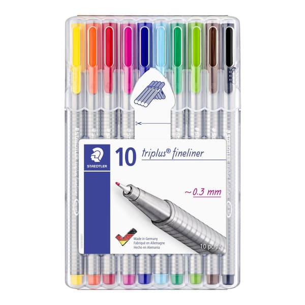 Fineliner STAEDTLER triplus 10 färger