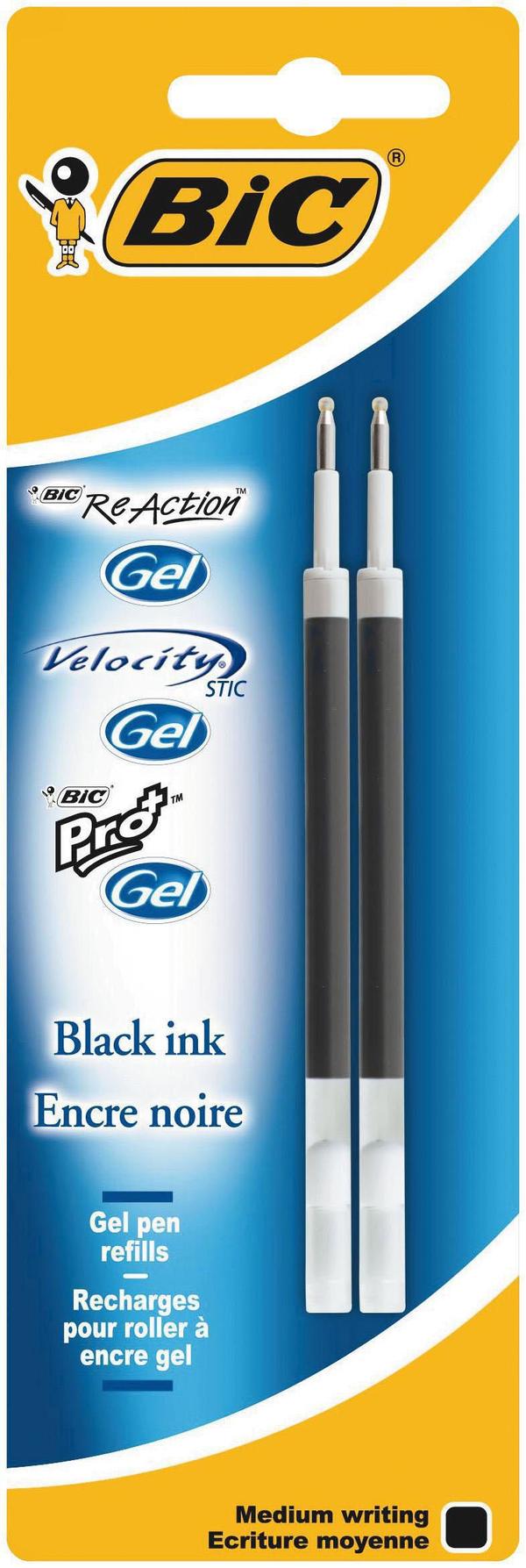 Refill BIC ReAction gel svart 2/fp 20st