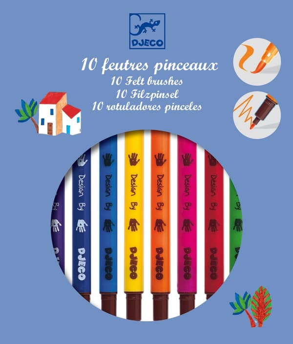 Klassiska Fiberpennor, 10 st - Djeco