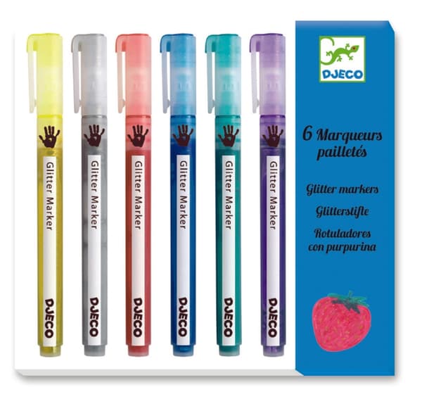 Glitterpennor, 6-pack - Djeco