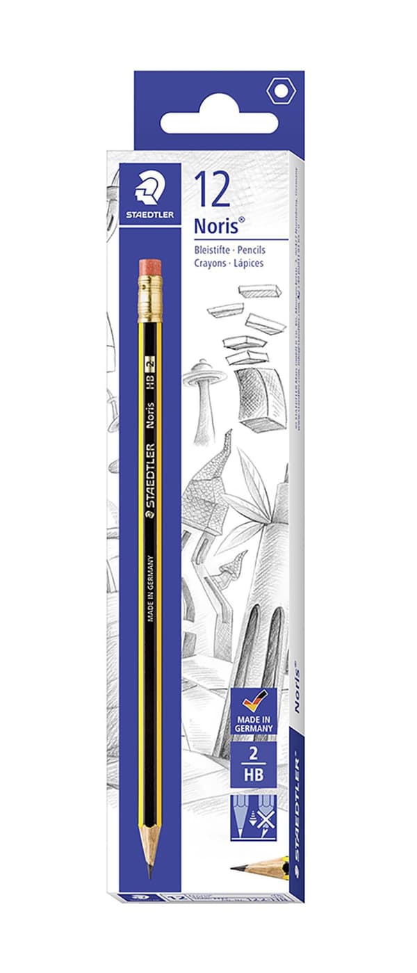 Blyertspenna STAEDTLER topgummi HB 12/fp