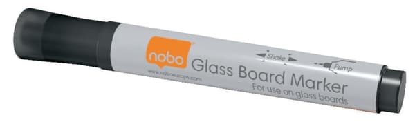 Whiteboardpenna NOBO glas svart 4/fp