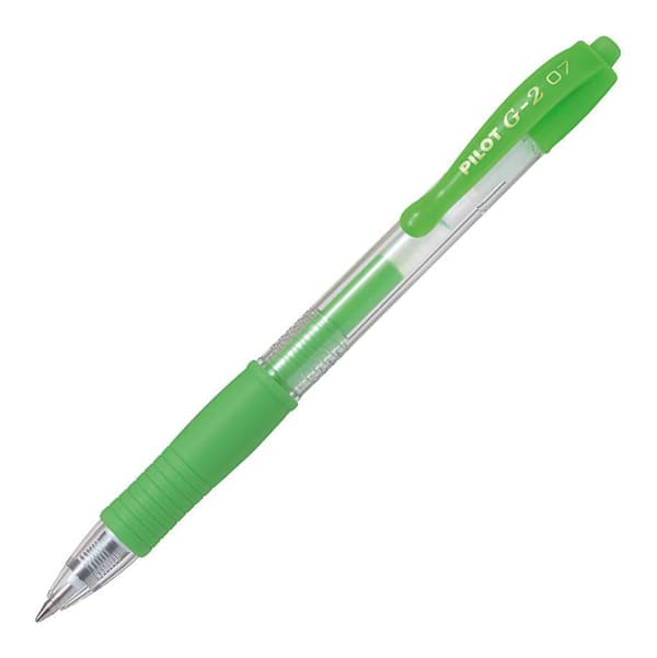 Gelpenna PILOT G-2 0,7 Neon Grön 12st